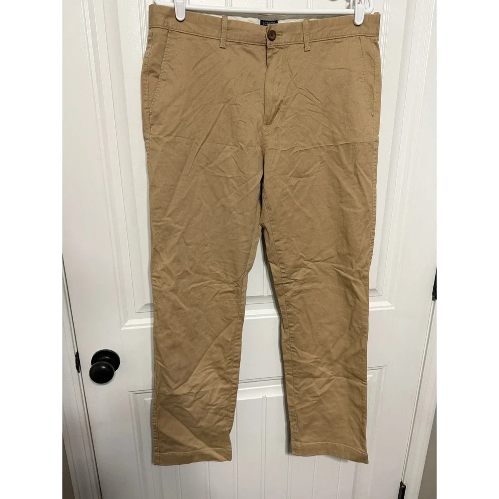 J.Crew Pants Mens 34x32 Flex Straight Khaki Chino Stretch Cotton EUC