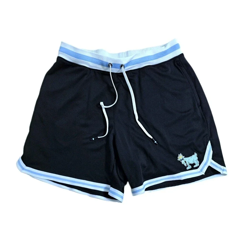 Goat USA Basketball Shorts Men's Large Black Blue Jersey Gym Run Summer