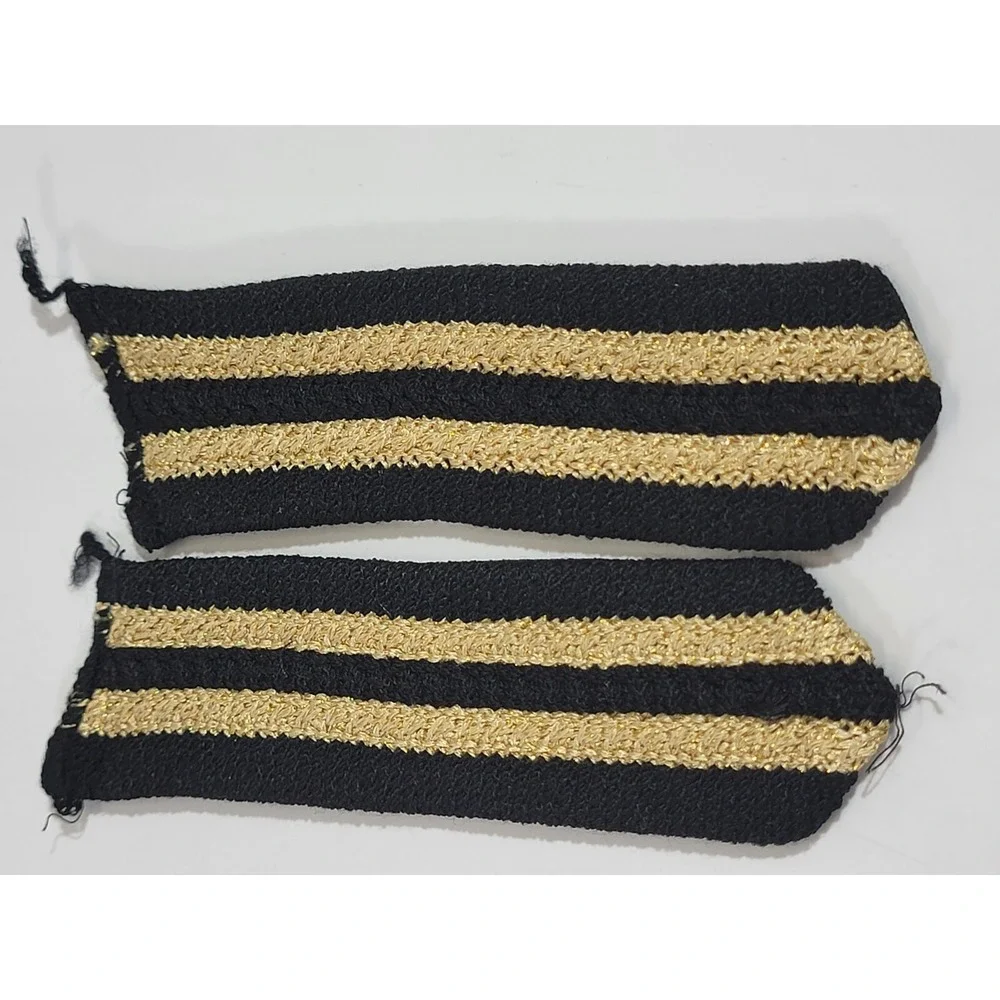 St. John 2 Black Gold Knit Epaulette‎ Ornamental Shoulder Tabs 5.5x1.5 Designer