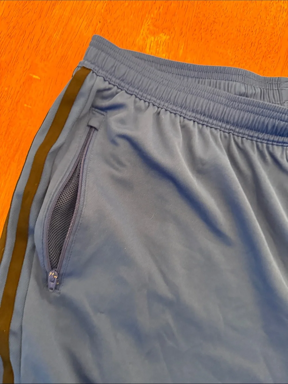 adidas Blue Men's Athletic Shorts with Black Side Stripes xl