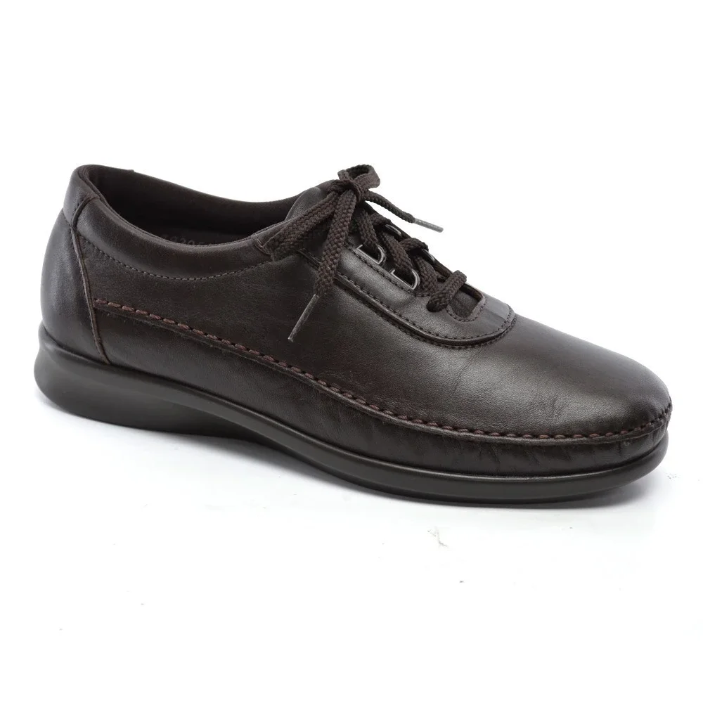 SAS Traveler Made in USA Brown Leather Oxford 7 N New