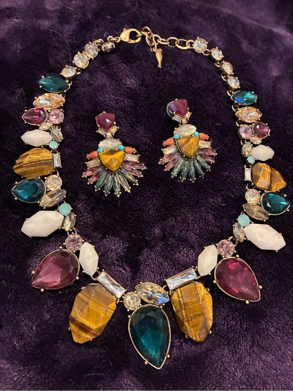 Chloe + Isabel Multi-Color Crystal Statement Necklace and Earring Set