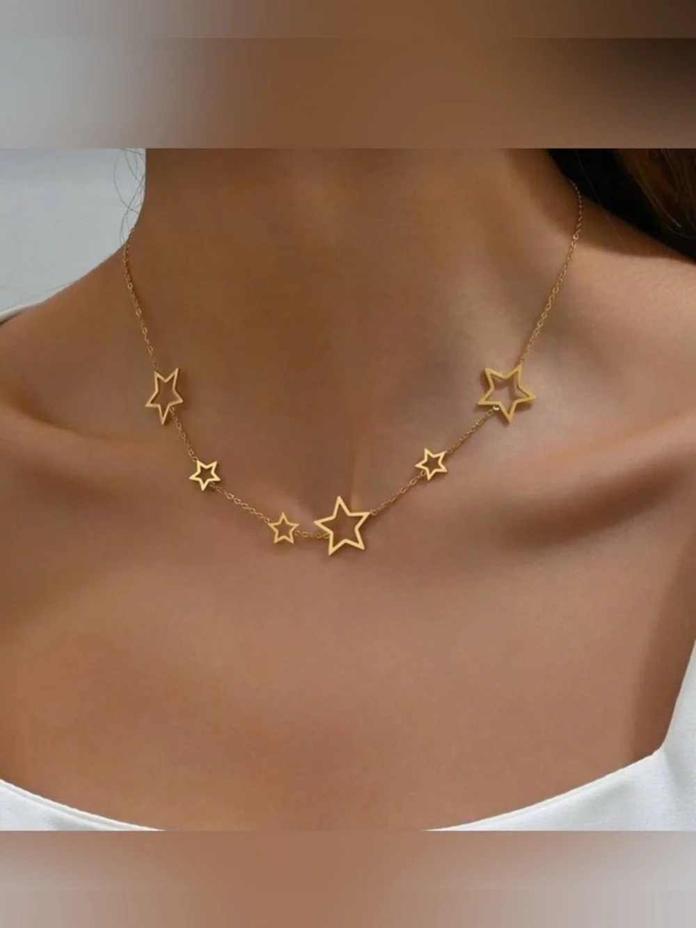 Gold Plated Stainless Steel Star Necklace | Celestial Layering Piece