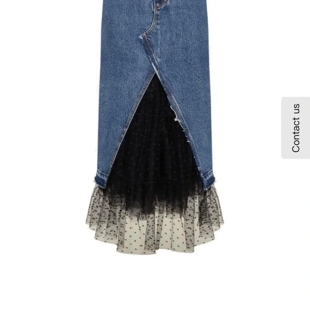 Red valentino denim a shape denim skirt