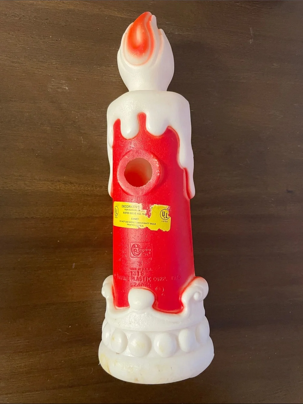 Empire Plastic Corp. label partially