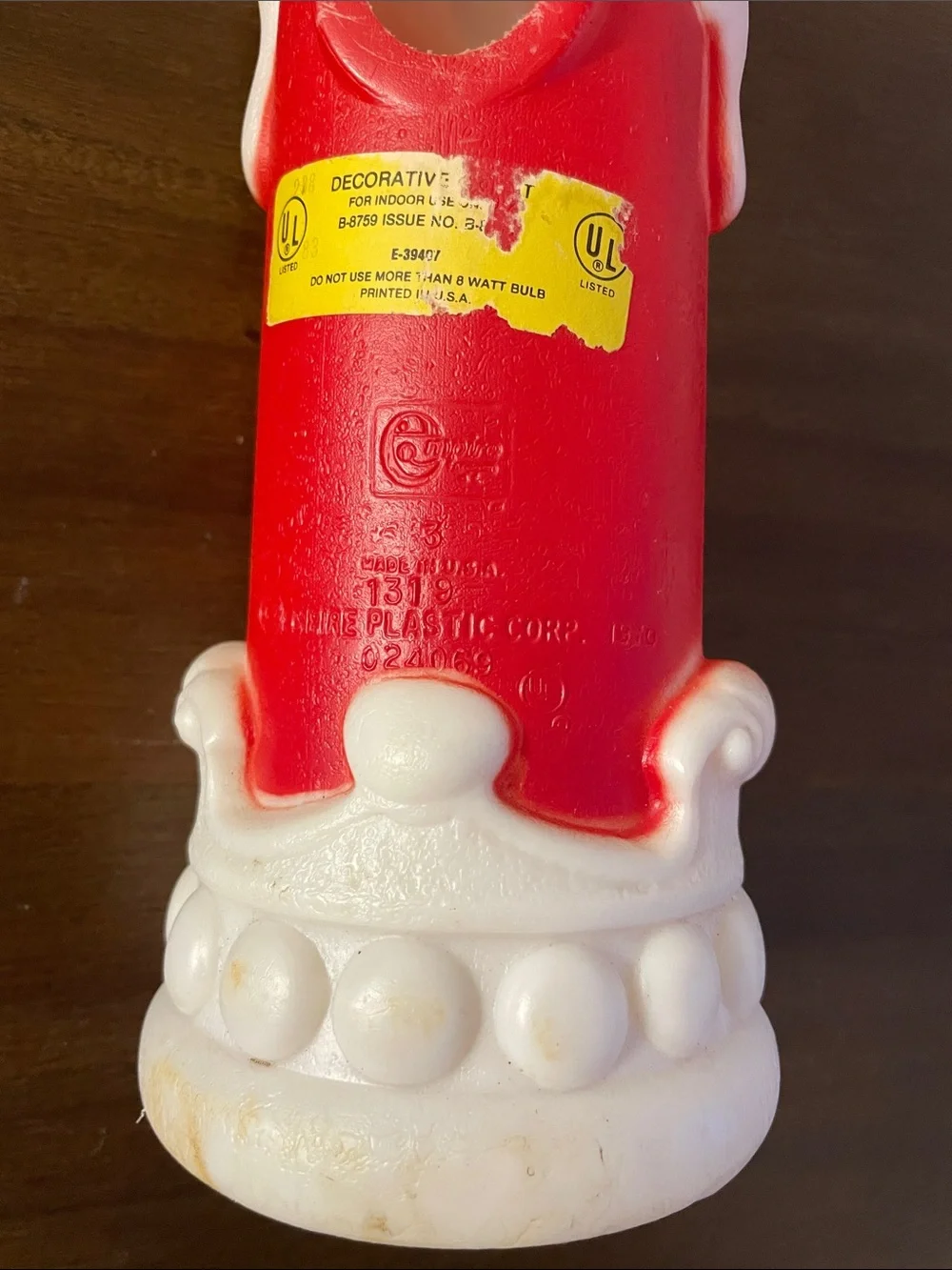 Empire Plastic Corp. label partially