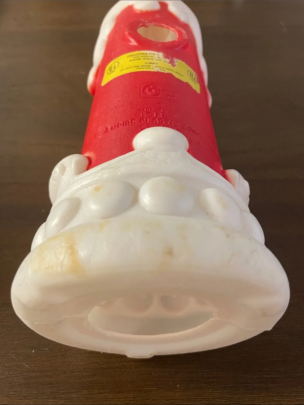 Empire Plastic Corp. label partially