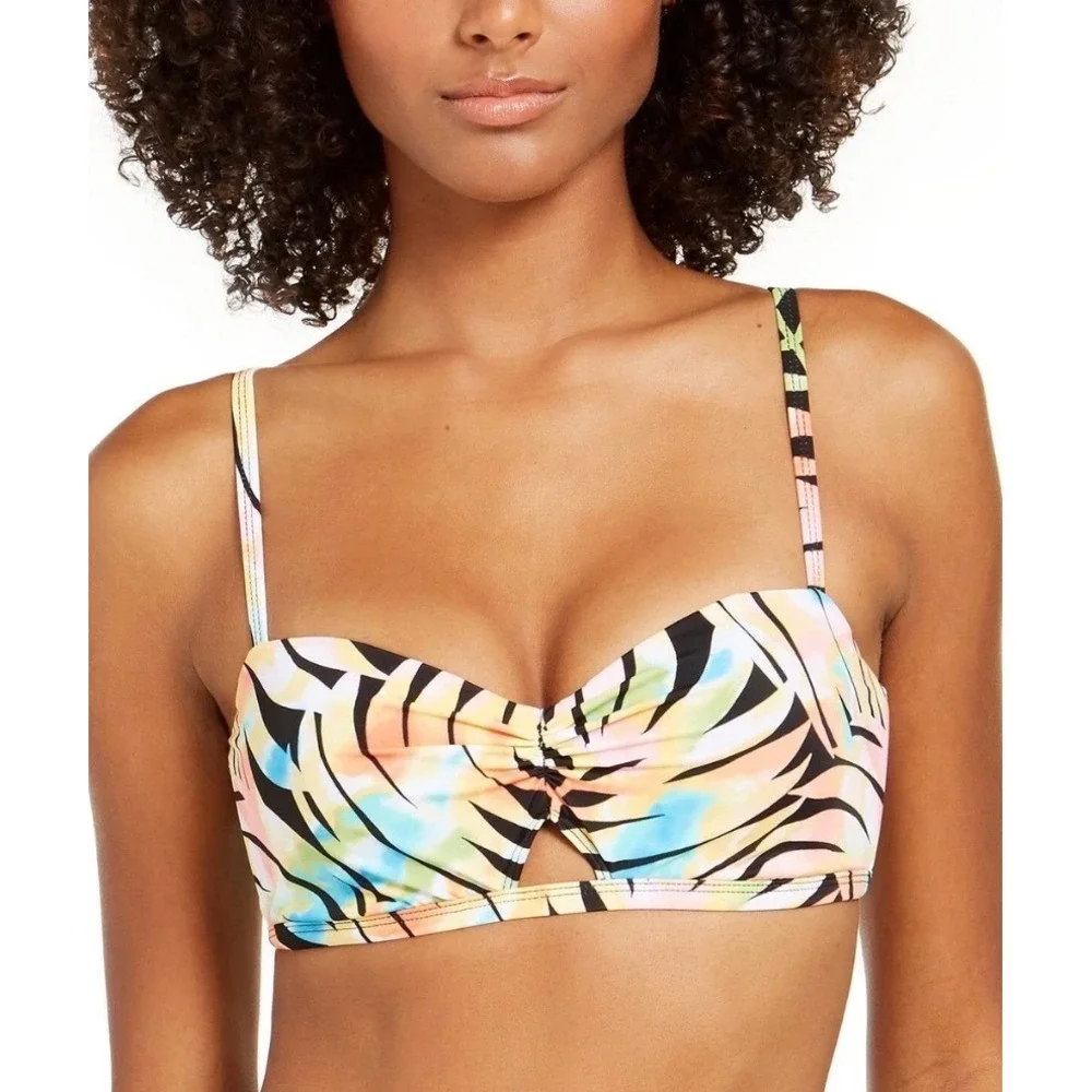 Sundazed Women Tropical Palm Tie Dye Underwire Bikini Top Multi 34D F35091