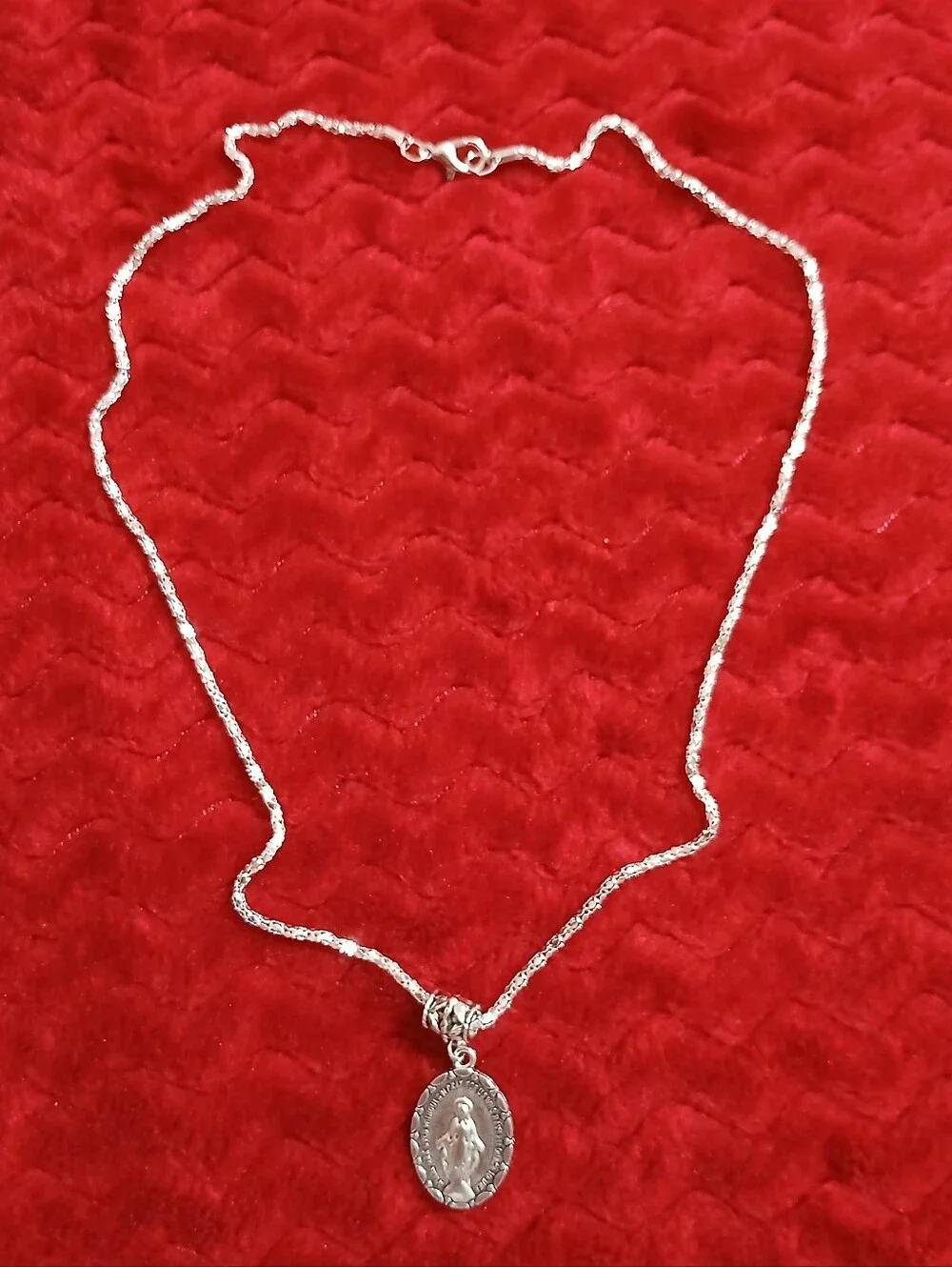 Sterling Silver Religious Pendant Necklace in Silver