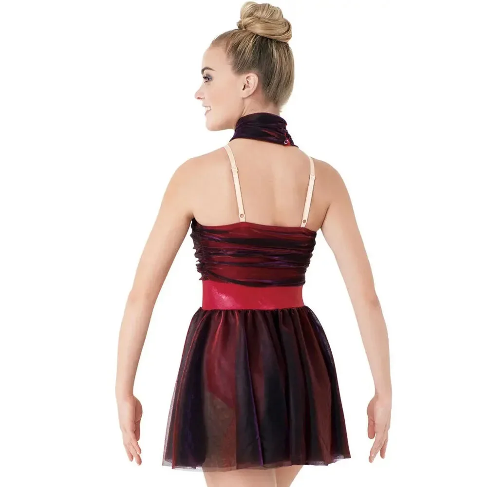 Pre-Owned Dance Costume Medium Child Red Weissman D8336 Lyrical Contemporary Ja