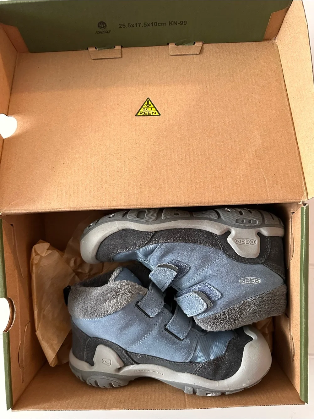 Keen Kids Blue and Gray Hook-and-Loop Trek Boots