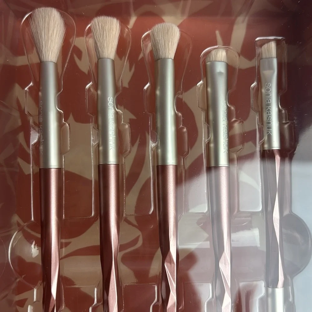 Sonia Kashuk Limited Edition Eye Brush Set - Burgundy 5 bushes one double ended