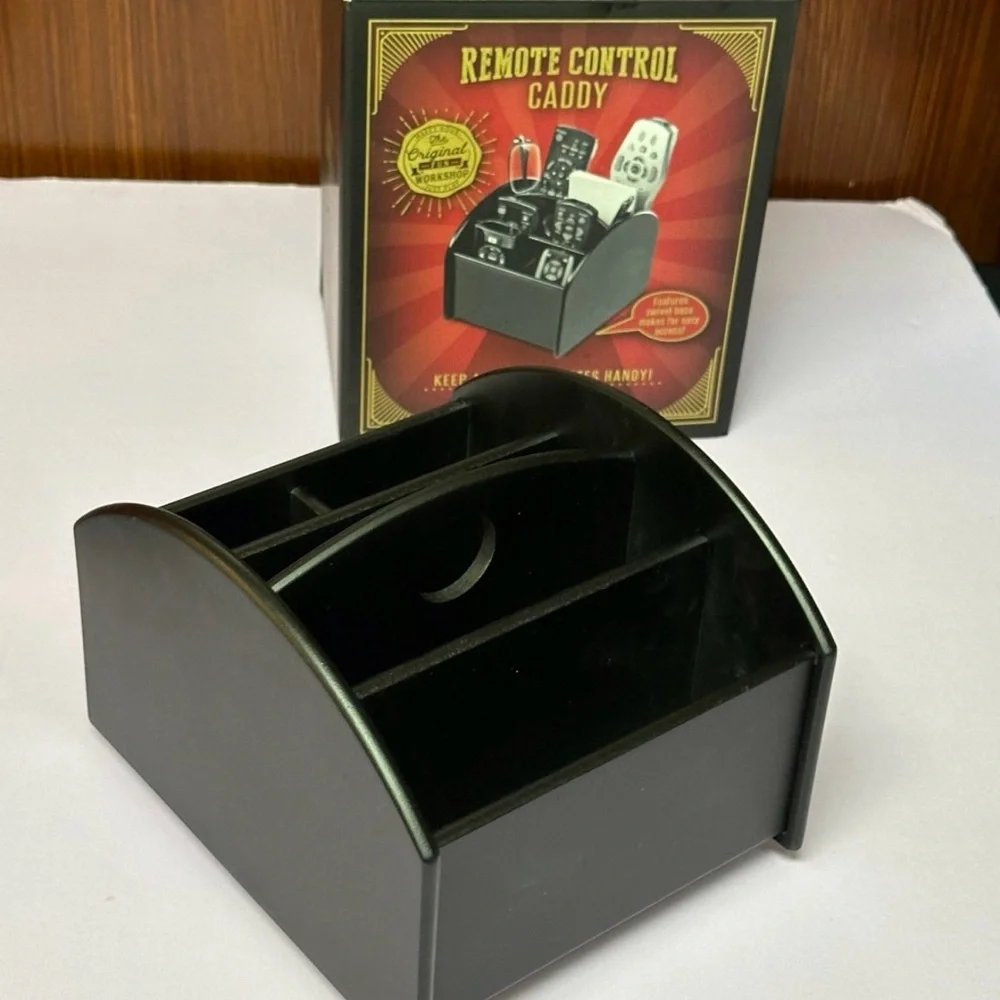 Black Remote Control organizer Caddy with Rotating Base
