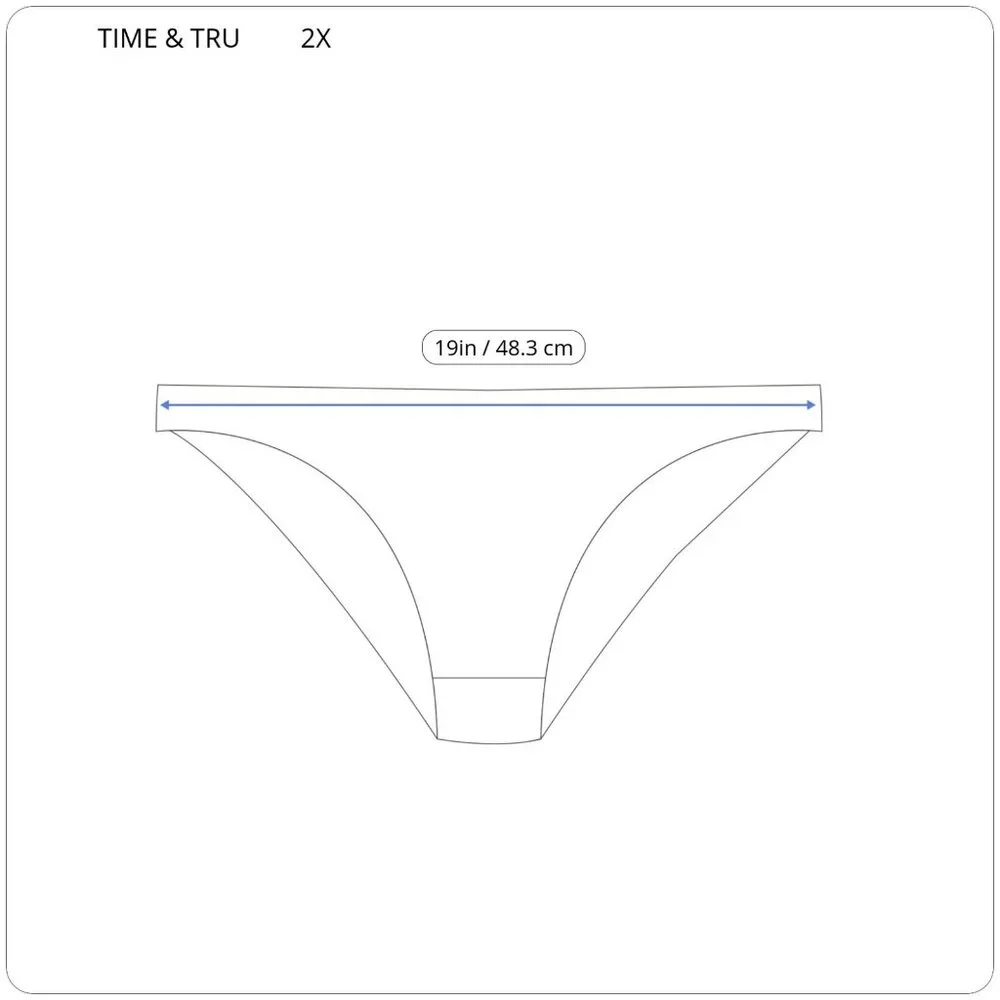 Time and Tru 2X Blue Eyelet Bikini Bottom Swimwear 20W 22W Lined Plus BLU103E