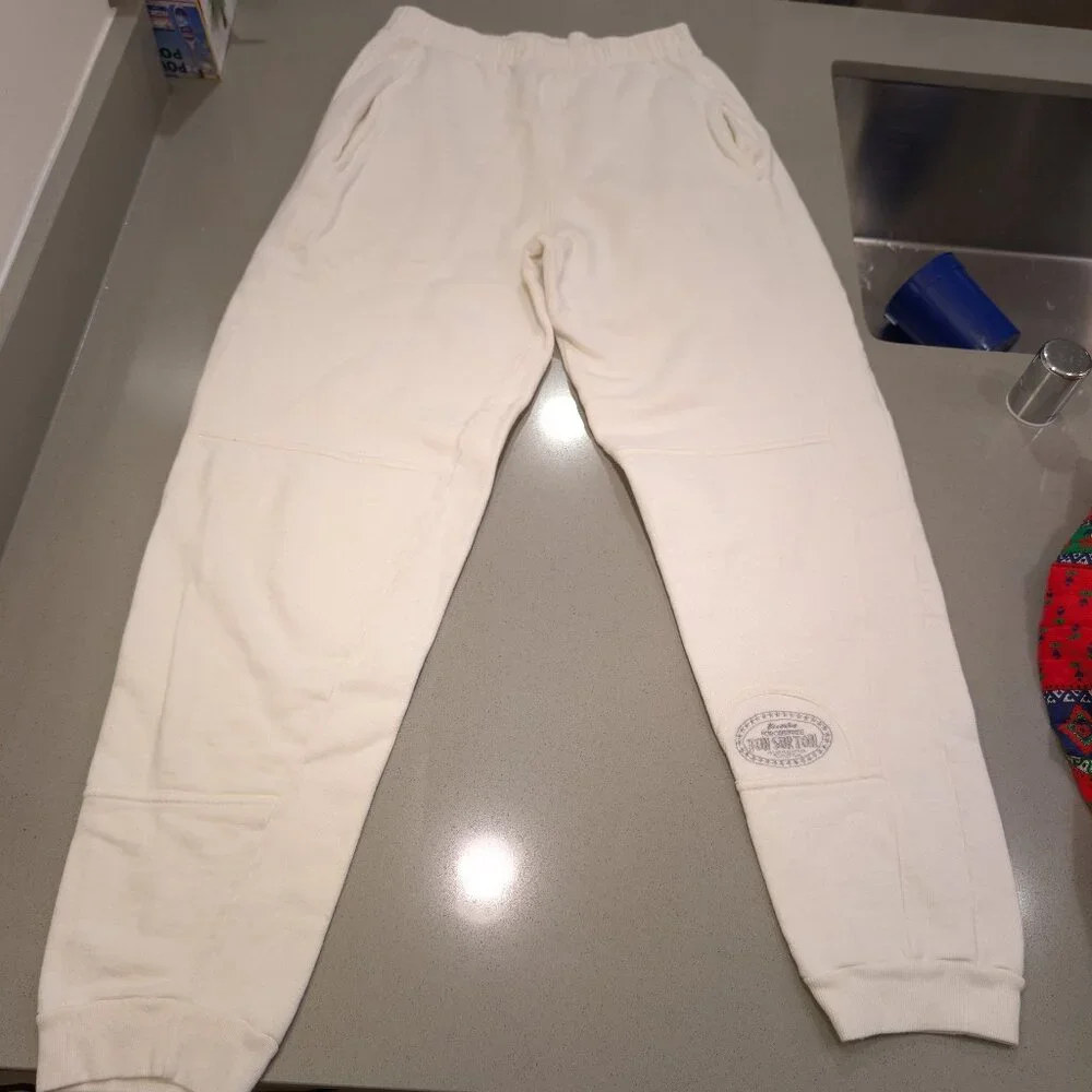 Sm Vtg 80s Ton Sur Ton Sweat pants Off White LOGO  Pockets Jogger streetwear