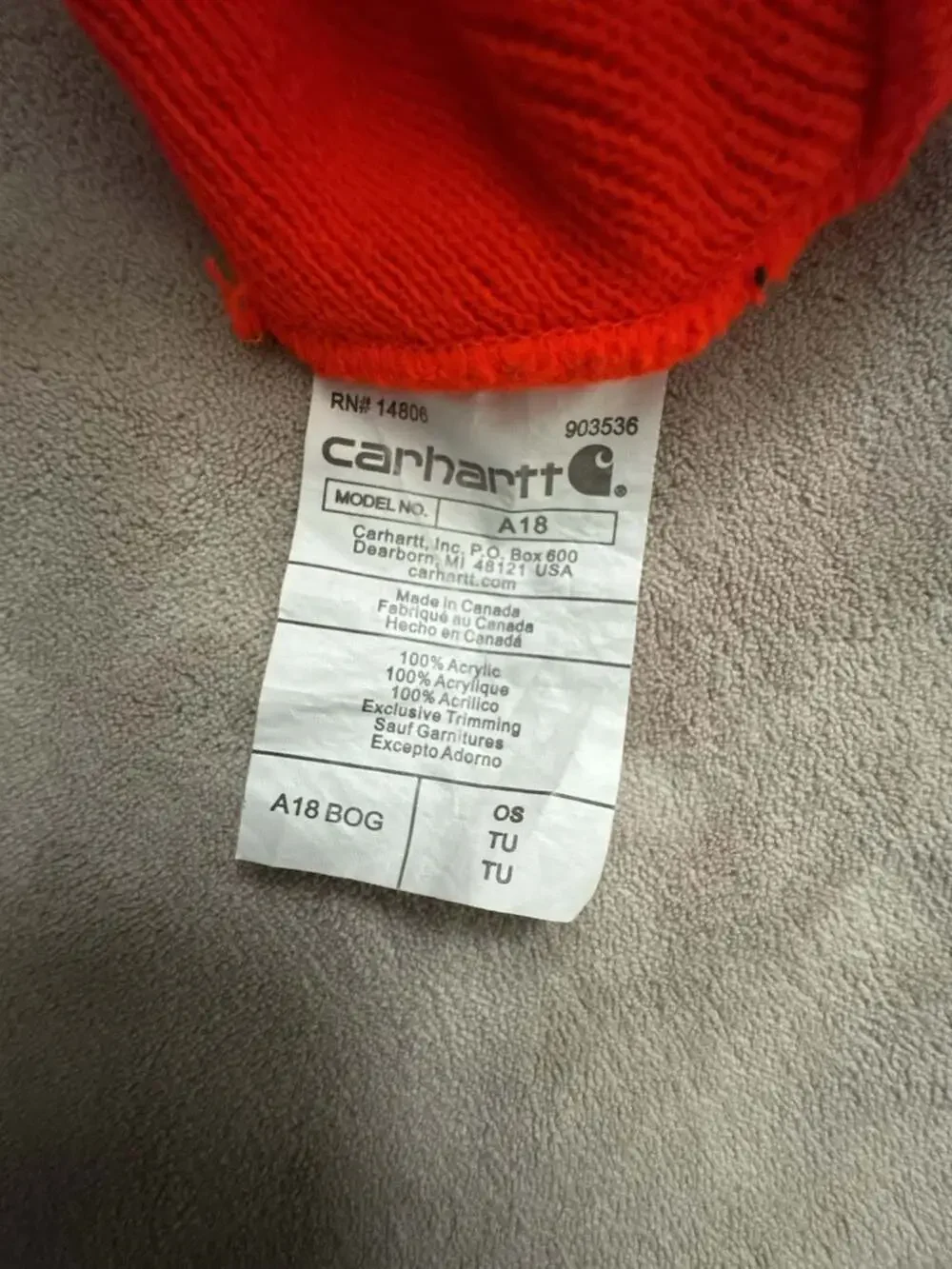 Carhartt a18 acrylic