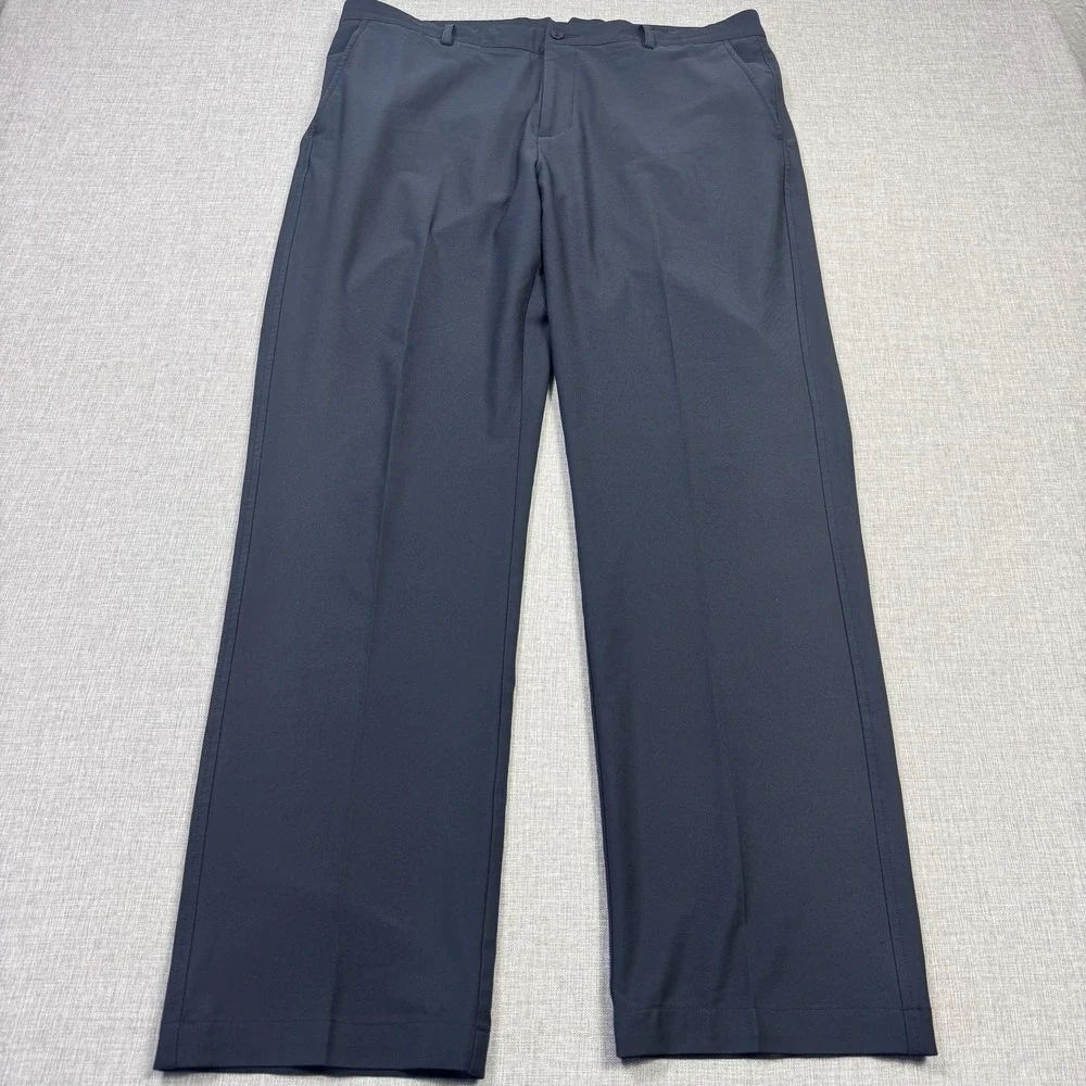 Dunning Golf Pants Mens 36x30 Blue Dress Pants Straight‎ Leg Microfiber Stretch