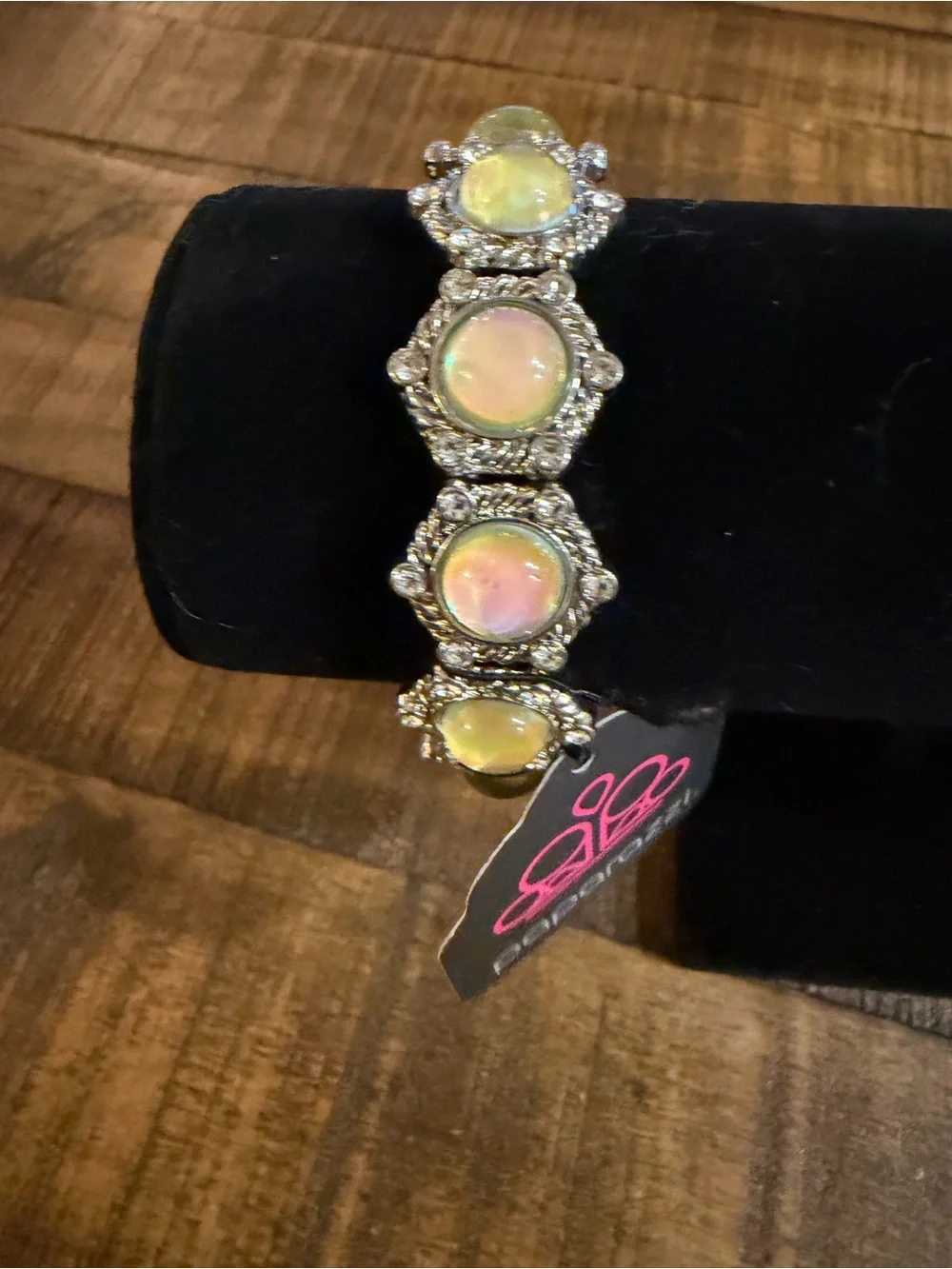 Paparazzi Iridescent Yellow Opal-Effect Stretch Bracelet