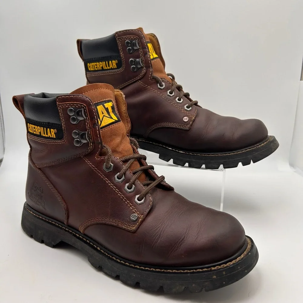 Caterpillar Work Boots Mens 10.5 Brown Leather P72365 Rugged Workwear Gorpcore