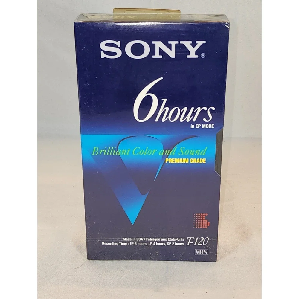 Sony‎ T-120VE Premium Grade Blank VHS Tape Brand New! Still Sealed!