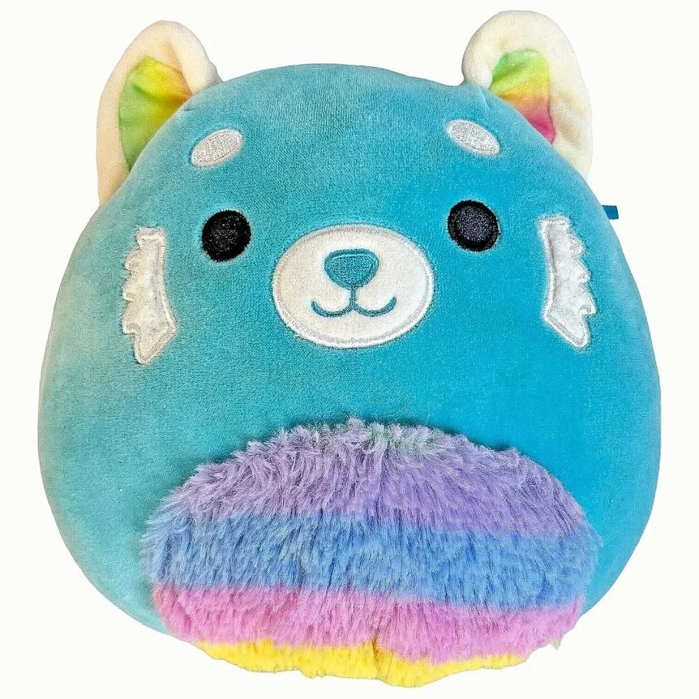 Squishmallow Vanessa The Red Panda‎ Plush Rainbow Blue 8 IN Stuffed Animal Toy