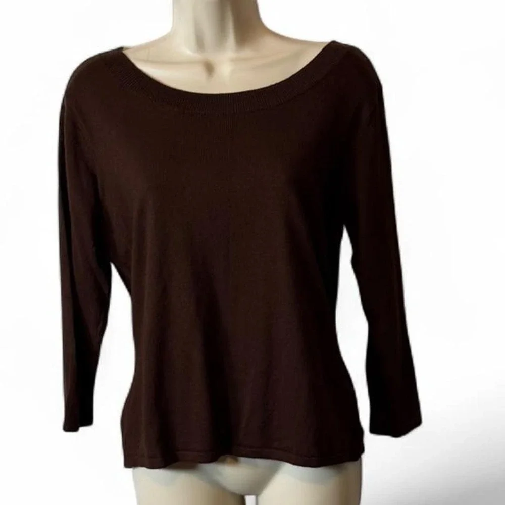 Vintage Kathie Lee Collection Brown Lightweight Sweater‎