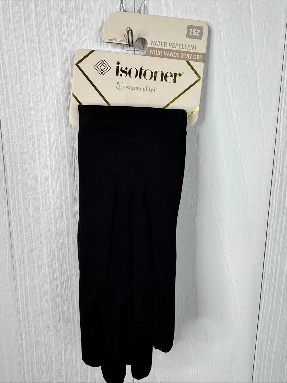 isotoner Black Water-Repellent SmartDri Women's Gloves