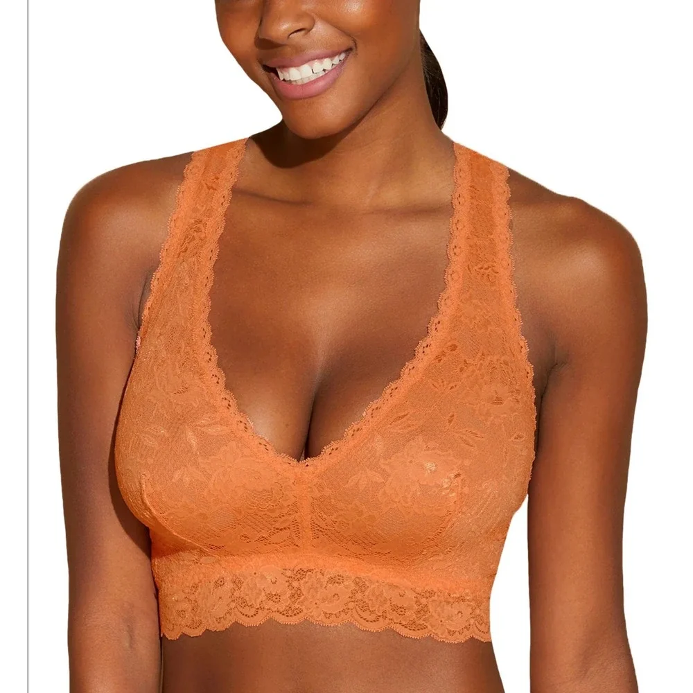 Cosabella Never Say Never Curvy Racie Racerback Bralette Garcinia Orange XL NEW‎