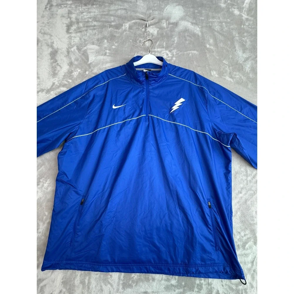 Nike Tampa Bay Lightning Mens XXL Half Zip Windbreaker Blue NHL Pullover Jacket‎