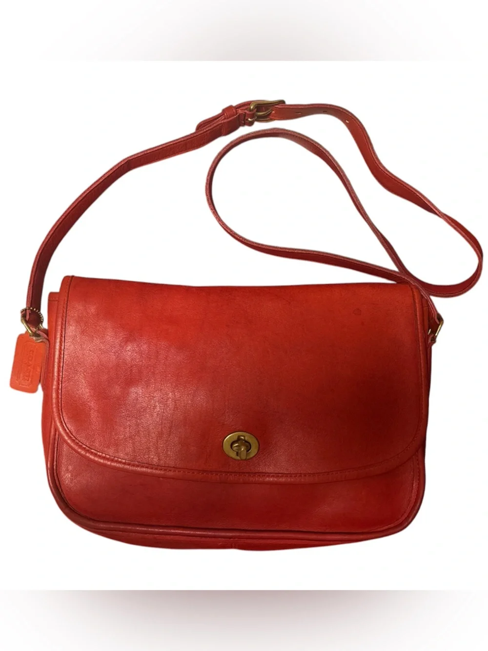 Vintage Coach Red Leather Shoulder Bag
