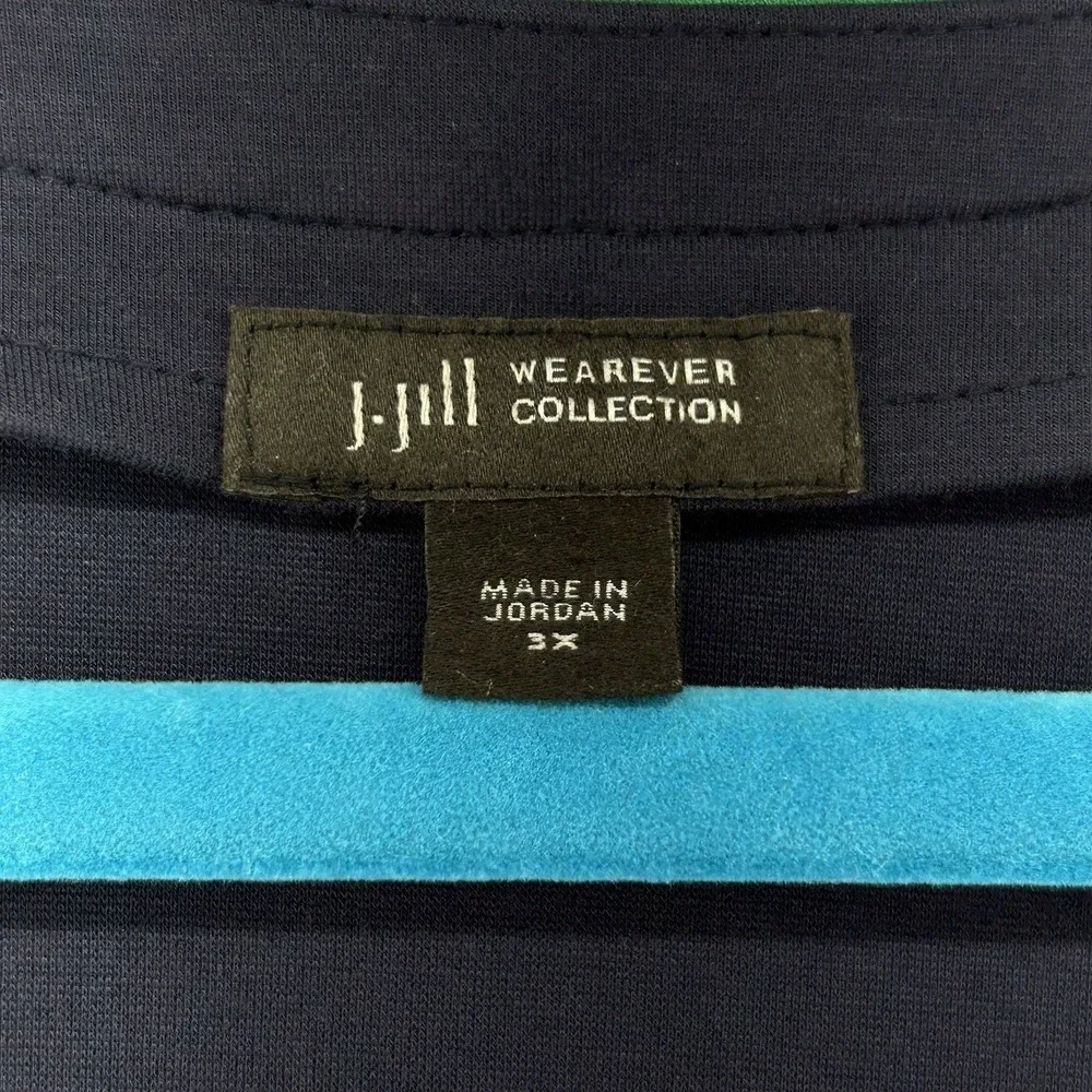 J Jill Wearever Collection‎ Open Cardigan Women Size 3X Blue Green Casual