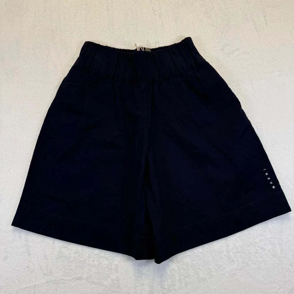 Marni Women’s Navy Elastic Waist Shorts