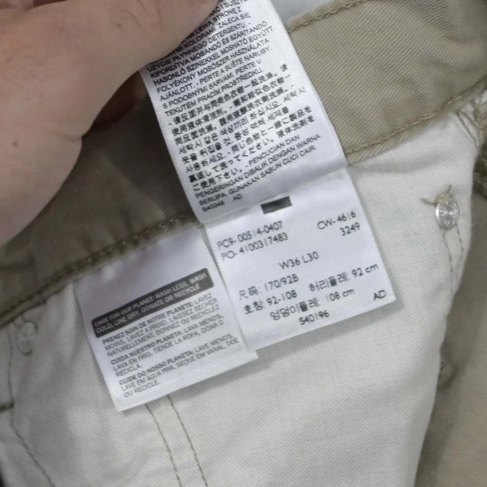 Levi‎ Strauss & Co. 514 Men 36x30 Straight Fit Tan Khaki Cotton Chino Pants