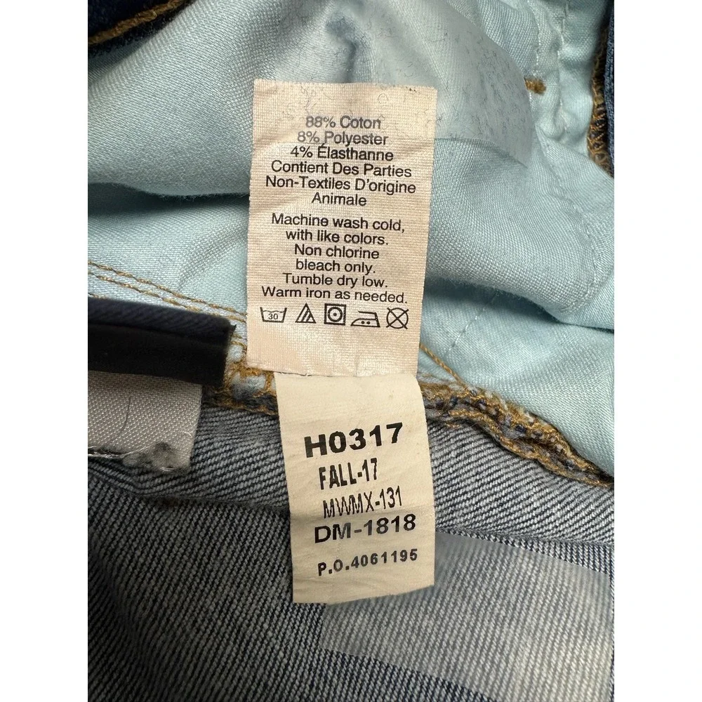 Madewell High Rise Skinny Jeans Distressed Raw Hem Dark Wash H0317 Womens 27