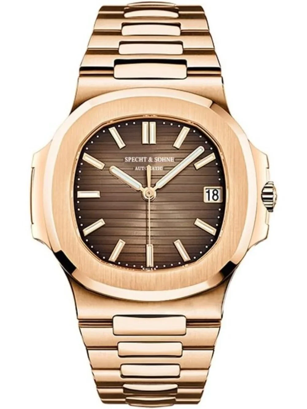Men's Rose Gold Automatic Mechanical Sapphire Crystal Waterproof Wrist Watch