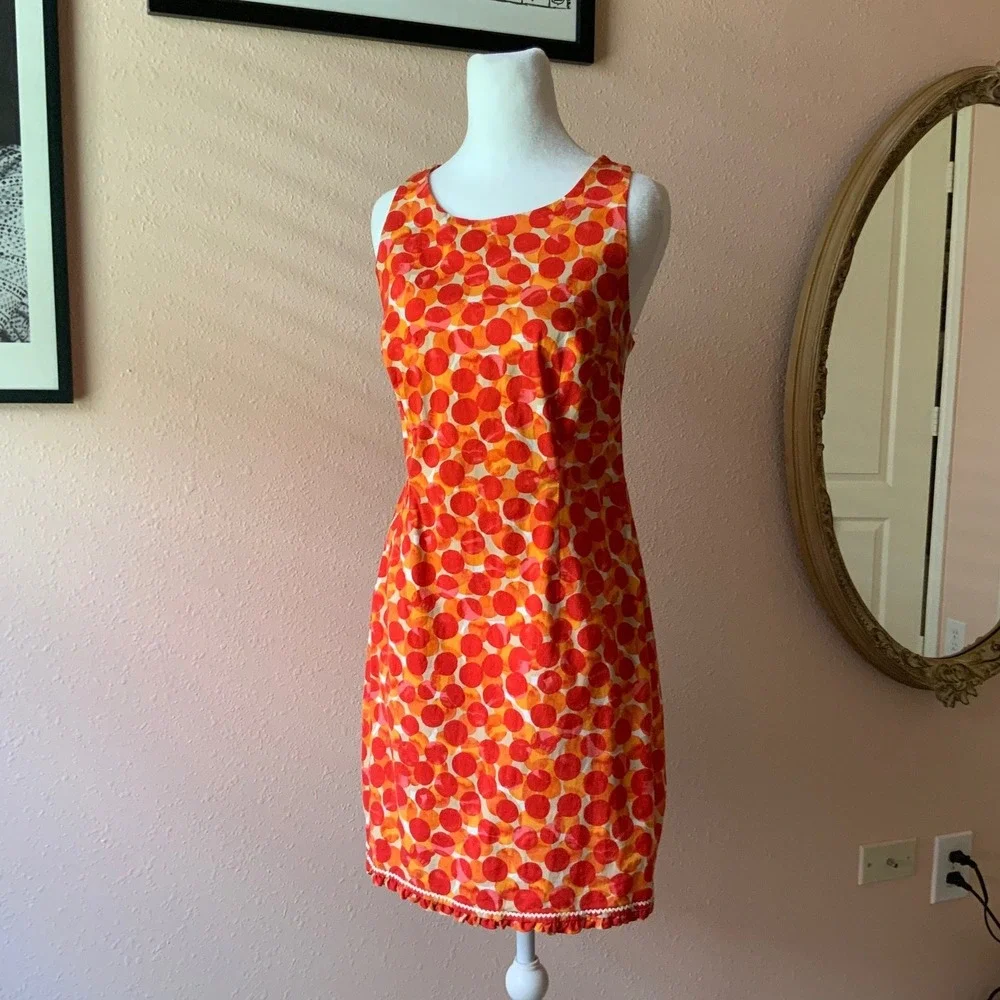 Adorable Y2K Funky Maximal‎ Orange Polka Dot Twee Dress
