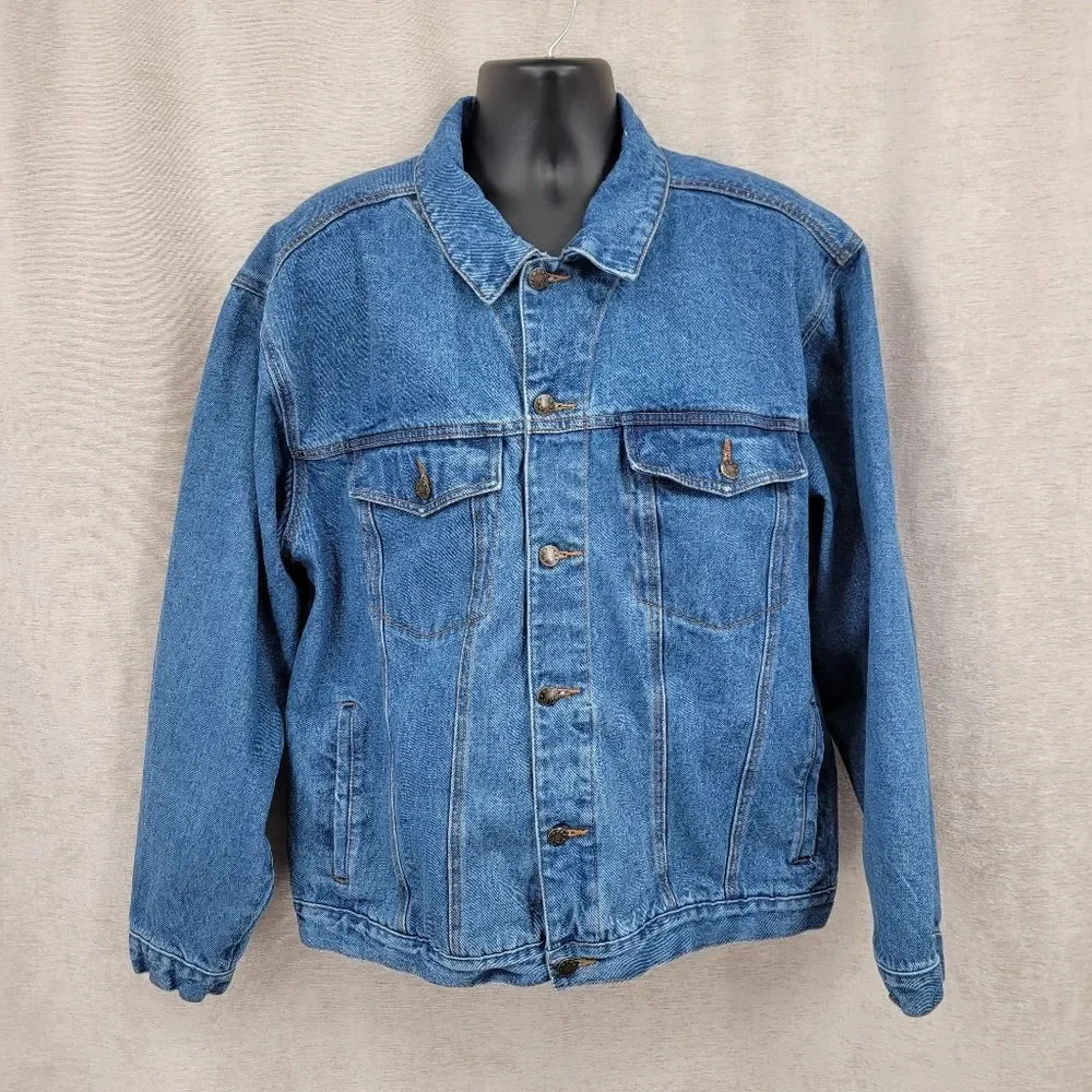 Mississippi River Blues Vintage 90s Classic Blue Jean Denim Trucker Jacket XL