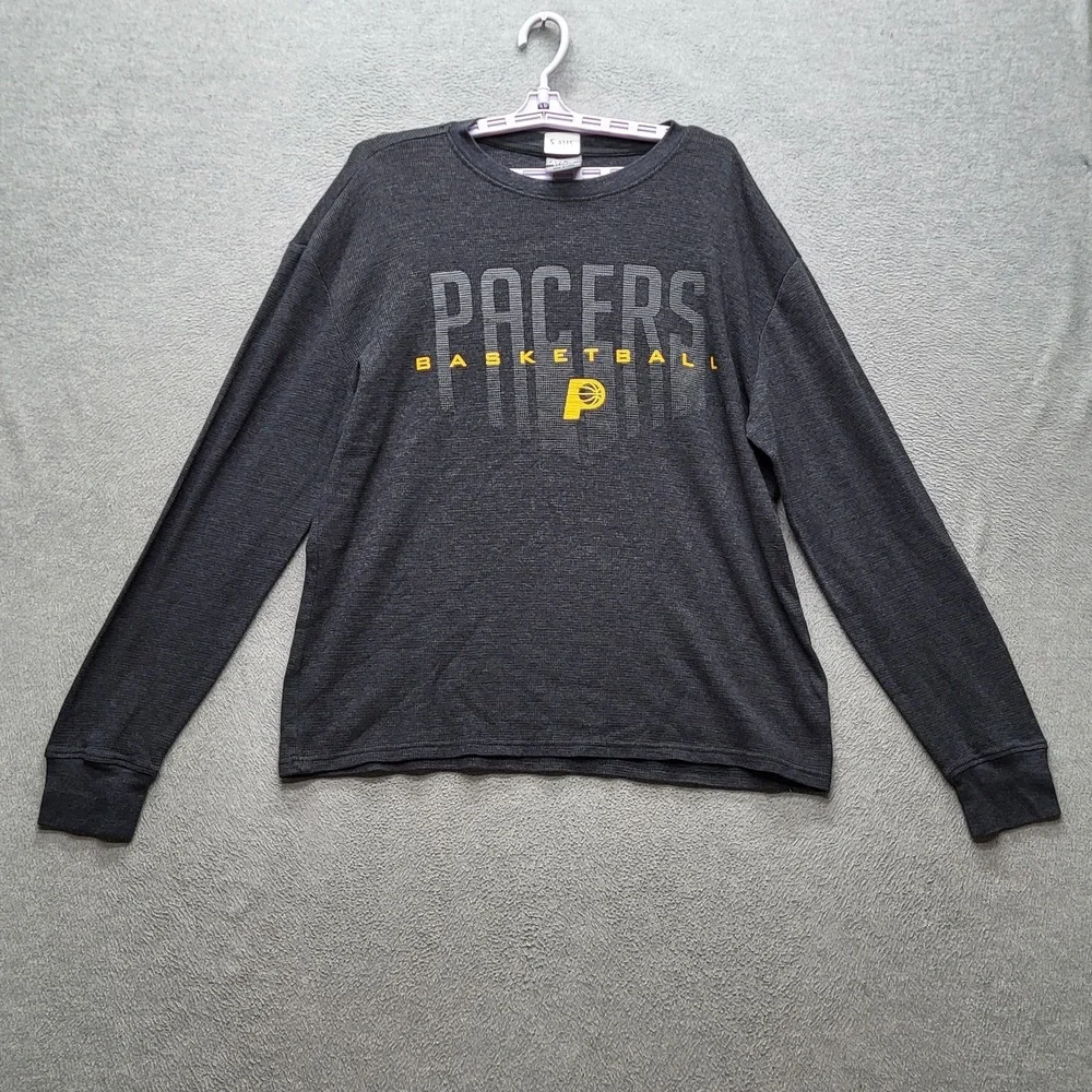 Indiana Pacers Men Shirt XL Gray Thermal NBA Basketball‎ UNK NET-DRI