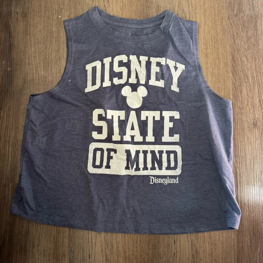 Disney Disneyland State of Mind Graphic Crop Tank Top Women's‎ Size S Blue