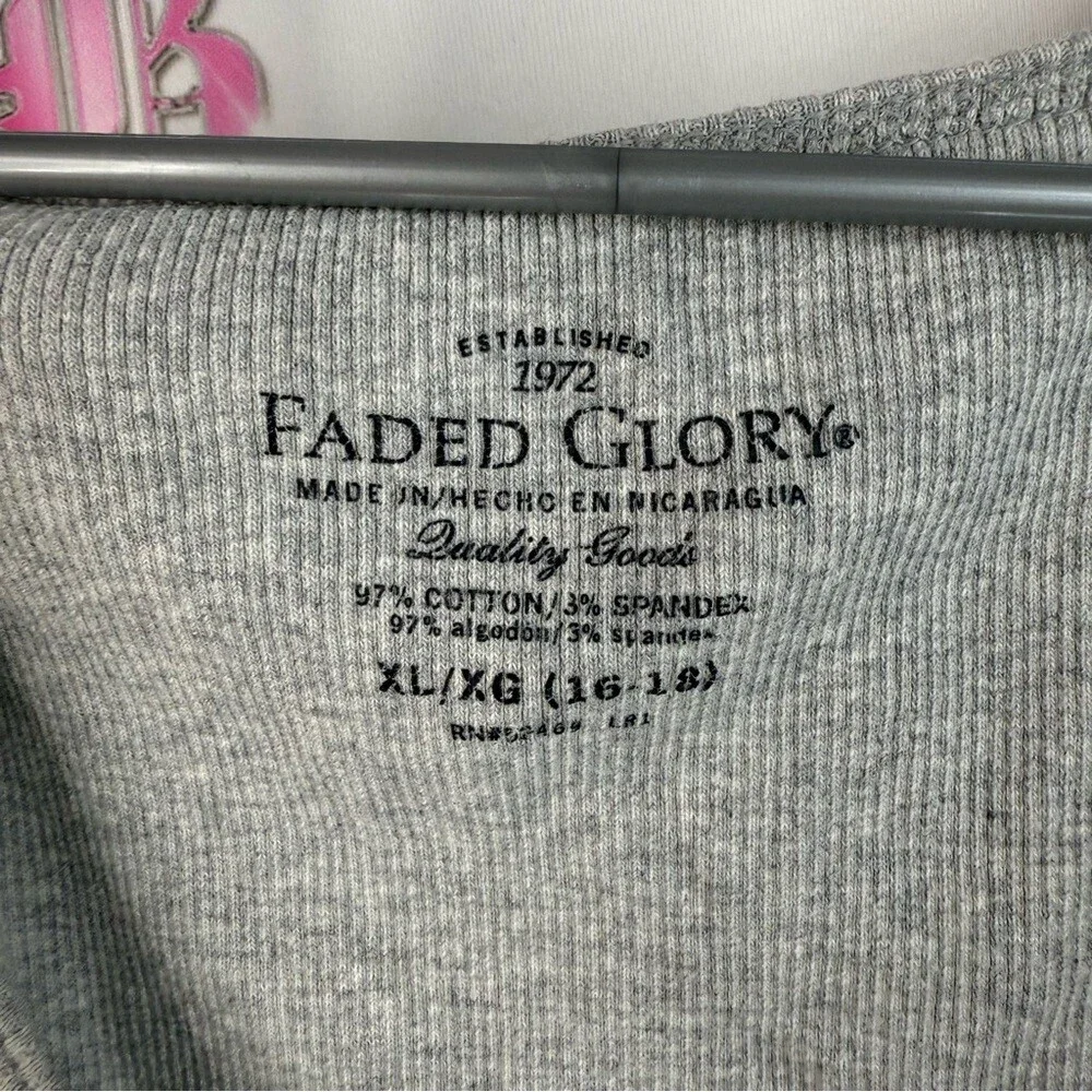 Faded Glory tank top swoop neck ribbed shirt Light Gray Women's Tank Top