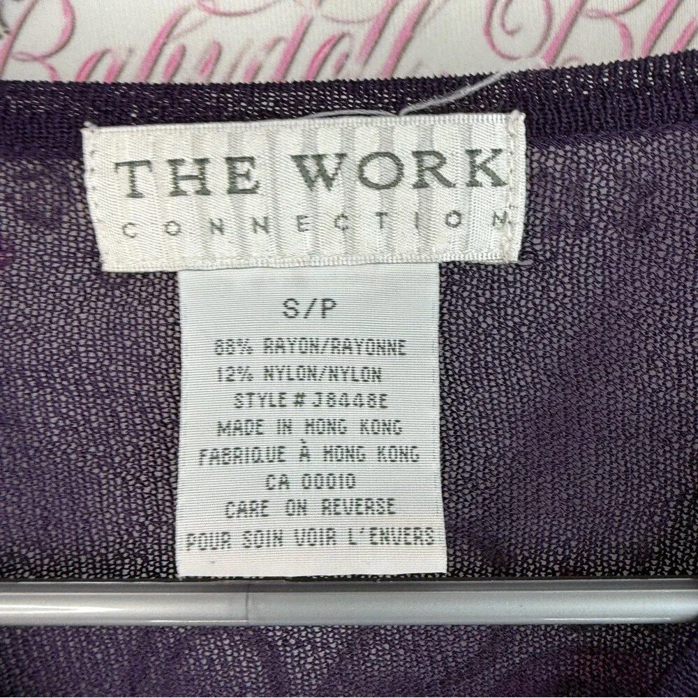 The work connection, cardigan, button up, Women's Deep Purple V-Neck Blouse