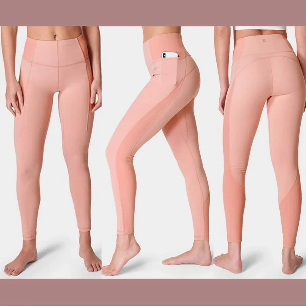 Sweaty Betty‎ [ XL 12 ] Super Soft Flow Yoga 7/8 Leggings in Bloom Pink
