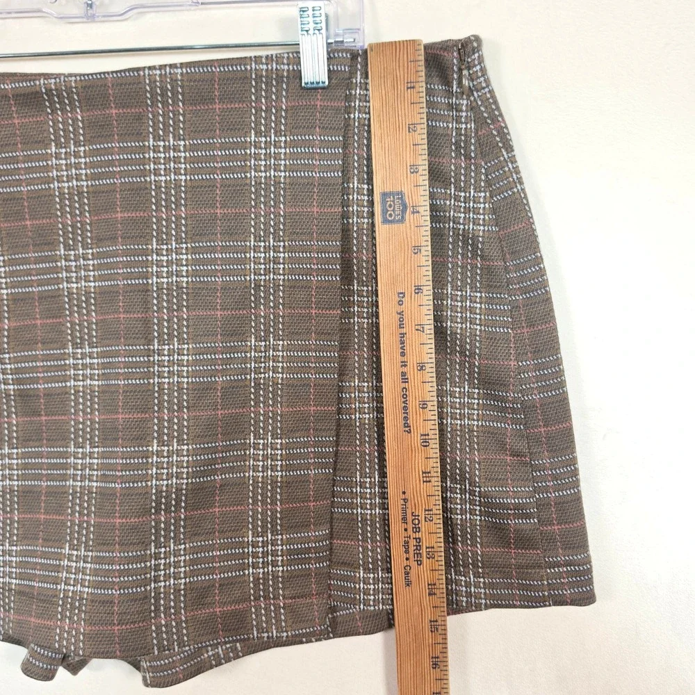 Maurices Plaid Skort Womens L Brown Academia Preppy Dark Academia‎ Y2K Coquette