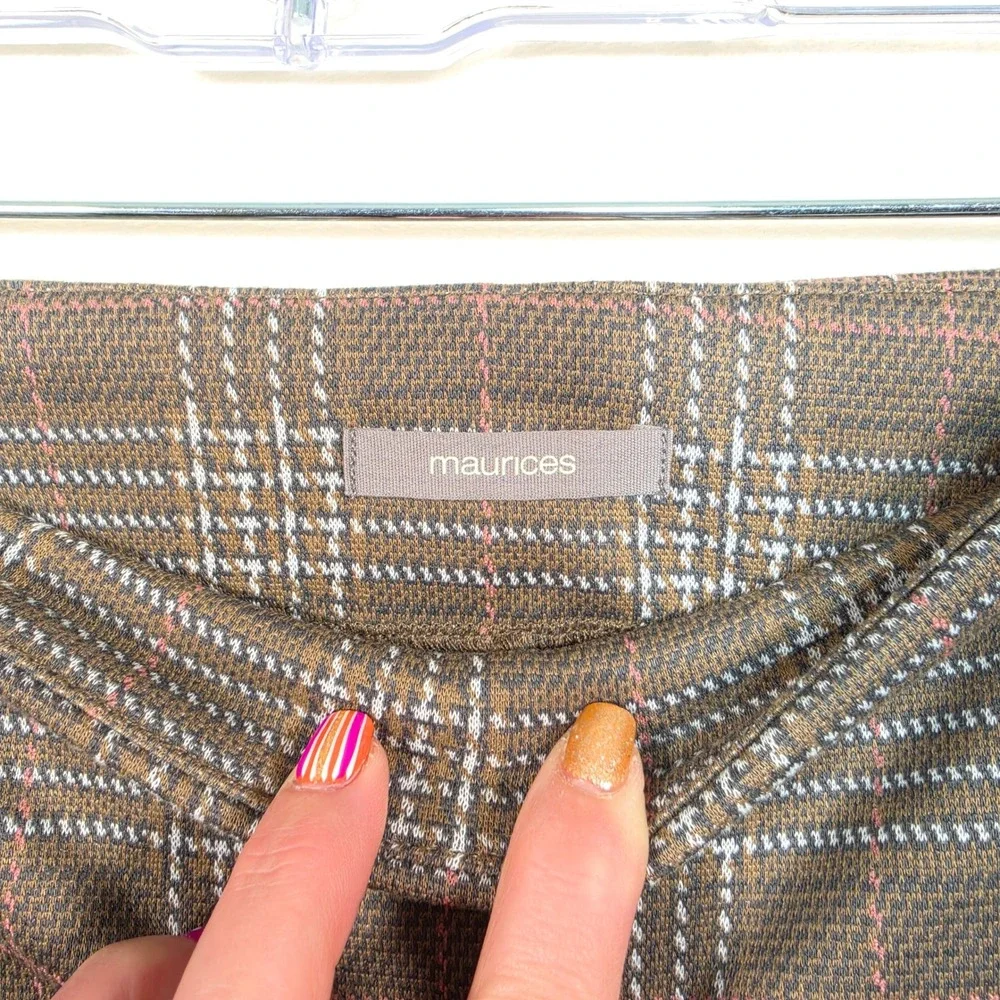 Maurices Plaid Skort Womens L Brown Academia Preppy Dark Academia‎ Y2K Coquette