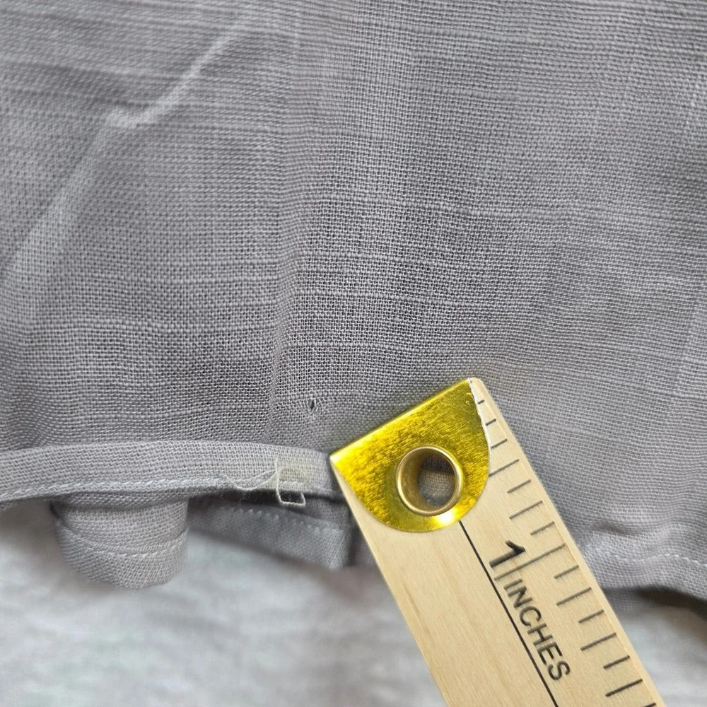 COOFANDY Henley Shirt Mens XXL Grey‎ Cotton Hemp Band Collar Slub Long Sleeve