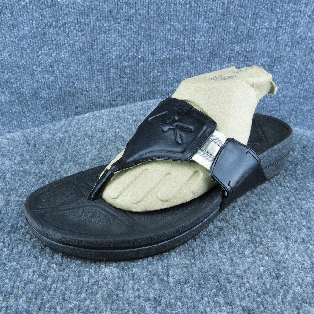 Anne‎ Klein Free Me Women Flip Flop Sandal Shoes Black Synthetic Size 6 Medium