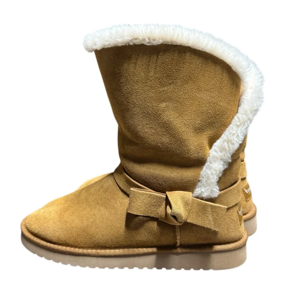 Koolaburra‎ By Ugg Women's Arlena Short Boots Suede 1128258W Tan 10 Wide Winter