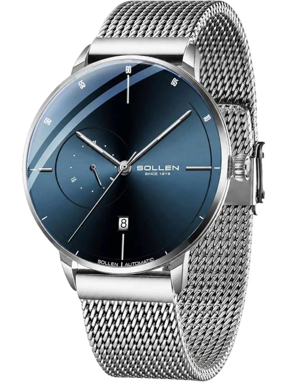 Men's Blue Luxury Minimalist Original Mechanical Movement Automatic Wrist Watch