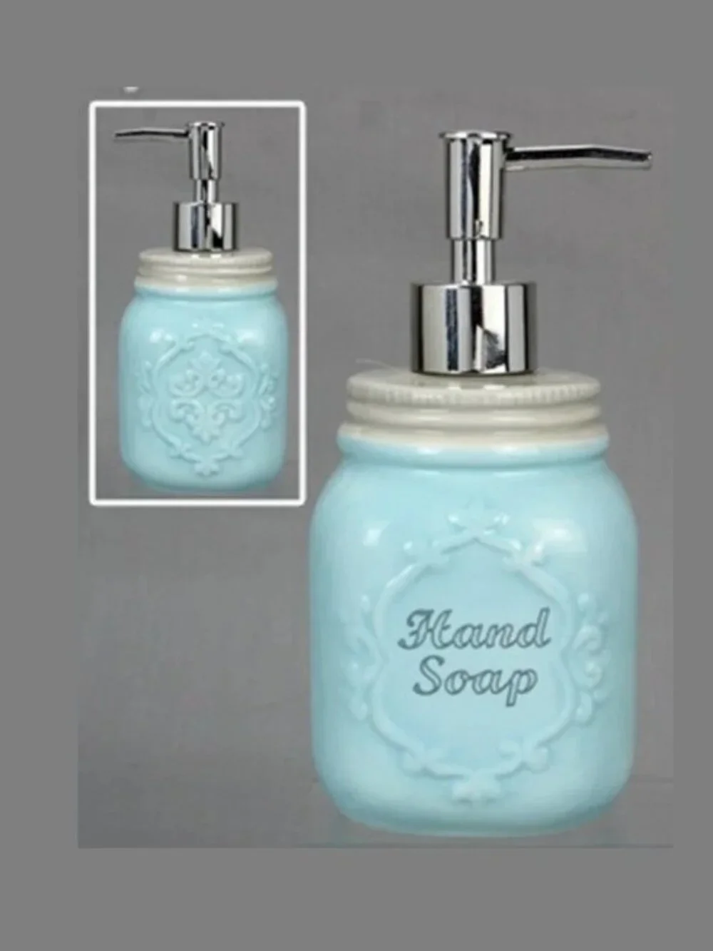 Blue Ceramic Hand Pump Lotion / Hand Soap Dispenser 7
