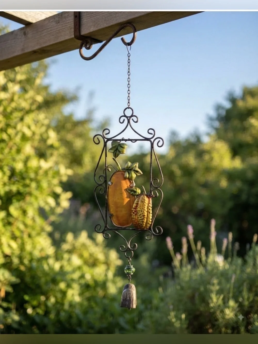 Decorative Fall/harvest Metal Wall Art with Pumpkins wind bell
